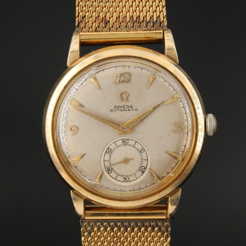 Circa 1950s Omega 14KGold Filled AutomaticBumper Wristwatch